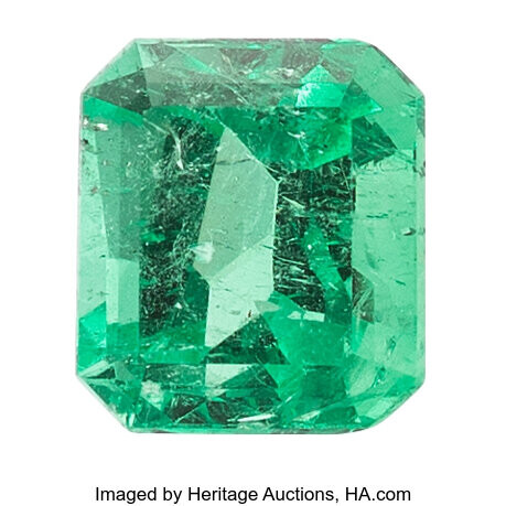 Unmounted Emerald Emerald: Emerald-cut weighing 2.42 carats Dimensions: 8.40...