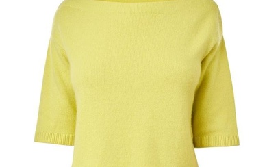 VALENTINO YELLOW CASHMERE JUMPER Condition grade B+. Size S. 100cm chest, 50cm length. Yellow t...