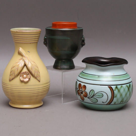 VASER, 3 pcs, ceramics, Christer Heijl & Upsala Ekeby, 1920s / 1930s.