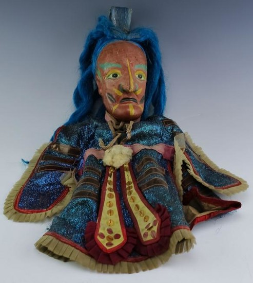 VTG Tribal Carved Wood & Polychrome Puppet Doll