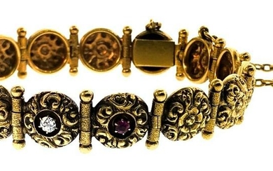 Victorian 14k Yellow Gold Bracelet with Diamond