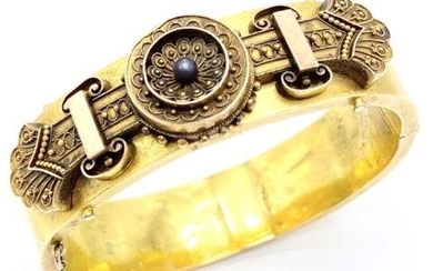 Victorian Etruscan Revival Gold Filled Bracelet