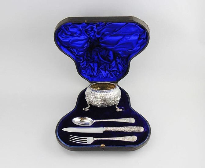 Victorian Matching 4-Piece Cutlery Set - .925 silver - Chawner & Co, Francis Higgins, London - England - 1889