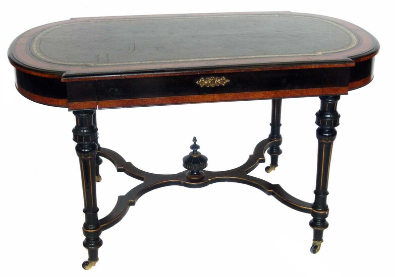 Victorian ebonised writing table