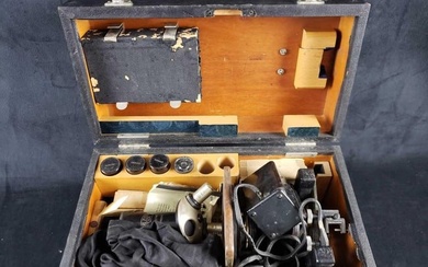 Vintage Carl Zeiss Microscope Box and Contents