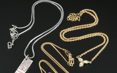 Vintage Christian Dior and Givenchy Necklaces Including Rhinestone and Enamel