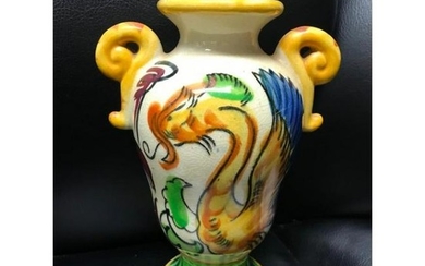 Vintage Japan, Mid-Century Dragon Handled Vase