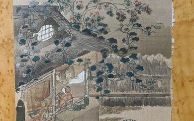 Vintage Japanese Collecting Water Woodblock Print