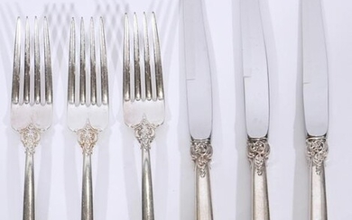 WALLACE 'GRAND BAROQUE' STERLING KNIVES & FORKS
