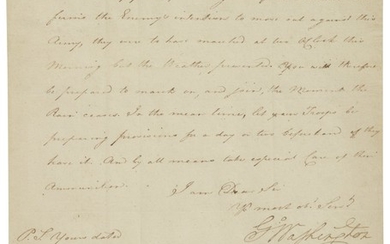 Washington, George. Manuscript letter signed, probably to General Nathanael Greene, 29 November 1777