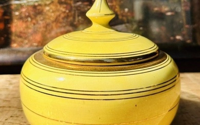 Weller Pottery Antique Yellow Lidded Jar 1920's