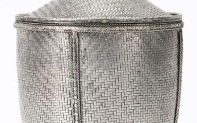 Woven Metal Covered Basket