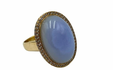 Zorab Creations 18kt RG, Diamond and Chalcedony Ring