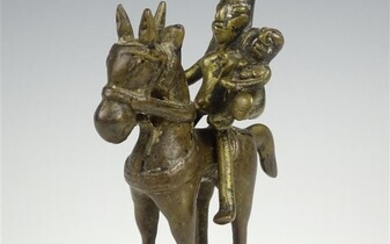 (-), antieke bronzen sculptuur met voorstelling van krijger...