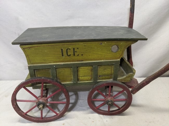 c1910 German Wooden Horse Drawn Ice Delivery Wagon