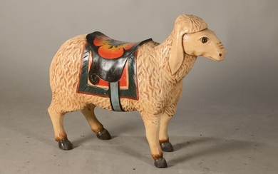 carousel-sheep, 2. Half 20.th c., wood, painted in...