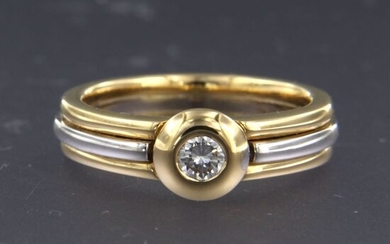 lechic - 18 kt. White gold, Yellow gold - Ring - 0.15 ct Diamond