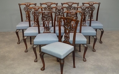(-), set van 10 Engelse mahonie stoelen in...