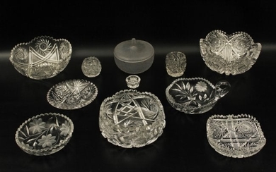 11 PC. MISC. LOT OF GLASS INCLUDING "R LALIQUE FRANCE"