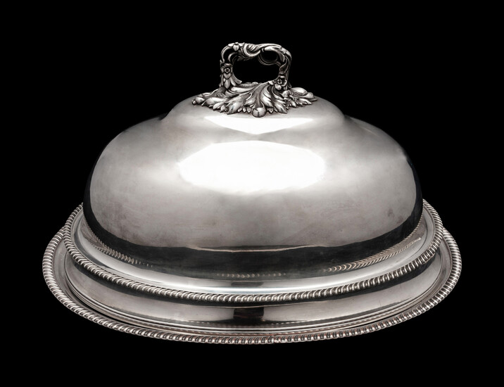 An English Silver-Plate Cloche and Platter