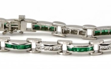 14K Emerald and Diamond Bracelet