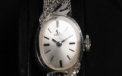 14K Gold Diamond Art Deco Omega Wristwatch