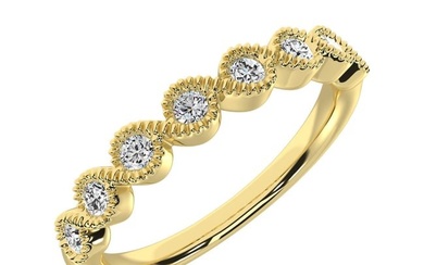 14K Yellow Gold 1/10 Ct.Tw. Diamond Stackable Band