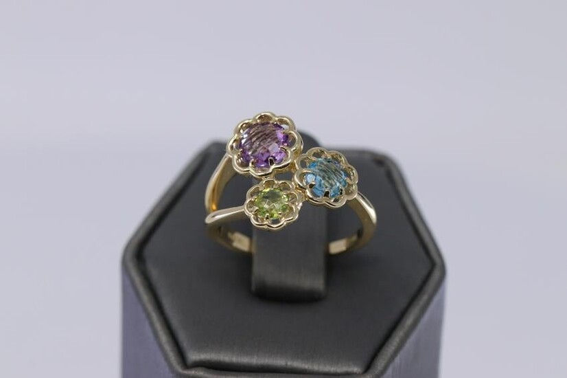 14KT Semi Precious Gemstones Ladies Ring