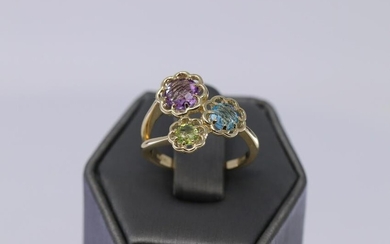 14KT Semi Precious Gemstones Ladies Ring