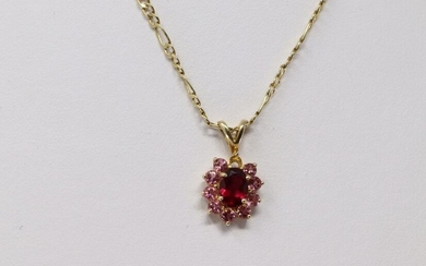 14KT Yellow Gold Topaz Necklace.