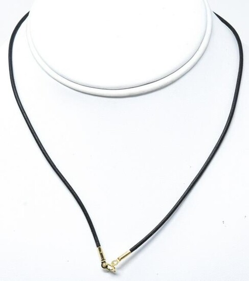 14kt Yellow Gold & Leather Necklace Cord
