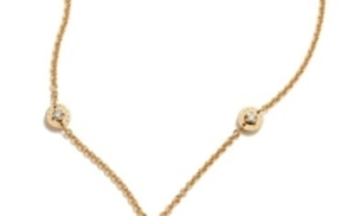Bulgari, A Gold and Diamond 'Collana B. Zero' Necklace