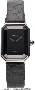 16258: Chanel Black Crocodile Premiere Watch Condition