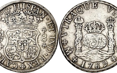 1769. Carlos III. México. MF. 8 reales. (AC. 1095). Columnario....