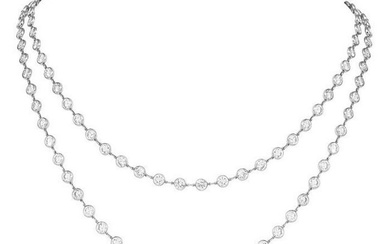18.15 carats Diamond by the Yard Platinum 41 Inches Long Chain Necklace