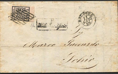 1859, Pontificio, lettera da Bologna per Schio dell’11 giugno 1859