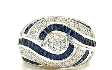18K Sapphire & Diamond Ring