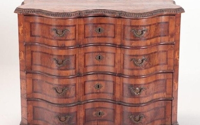 18TH C CONTINENTAL SERPENTINE FRONT COMMODE