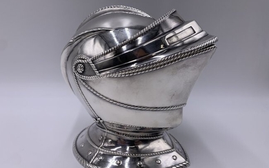 1904 Victorian Silver Plate Helmet Spoon Warmer by Elkington & Co.