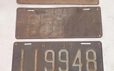 1917 1918 1919 NJ License Plates