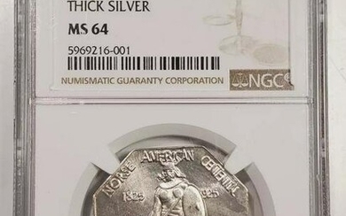 1925 P NGC MS-64 NORSE THICK SILVER