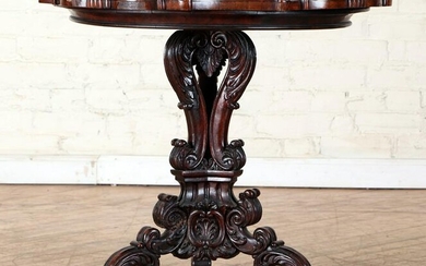 19TH C. CARVED WALNUT PORTUGUESE CENTER TABLE