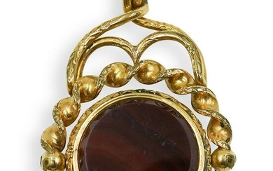19th Cent. Gold Plated Watch Storage Fob