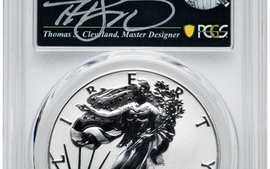 2019-W S$1 Silver Eagle, Reverse Proof, Pride of Two Nations, U.S. Set FDI Thomas Cleveland MSS, PR