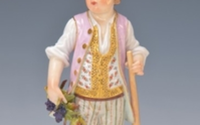 figurine, Meissen, around 1880, gardener boy with...
