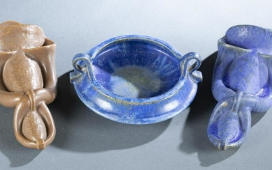 3 Fulper pottery pieces, 20th century.