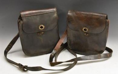 A 19th century leather satchel or dispatch case, 20cm