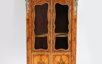 3409158. A 19TH CENTURY FRENCH KINGWOOD AND METAL MOUNTED DISPLAY CABINET.