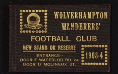 VERY SCARCE 1903 04 WOLVERHAMPTON WANDERERS SEASON TICKET COMPLETE WITH FIXTURE LISTS 5 MATCH TICKETS STILL INTACT INSTRUCTIONS ARE FOR THE TICKETS TO