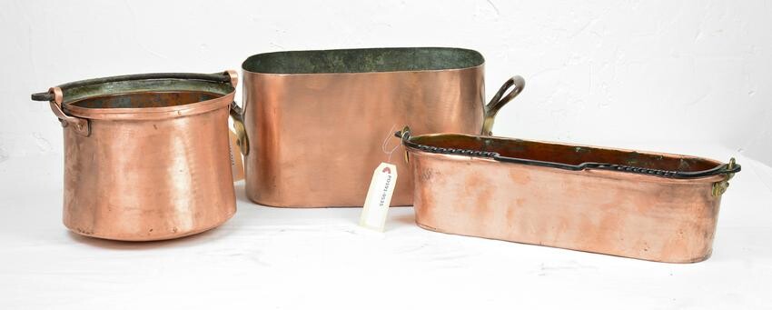 3pcs Assorted Copper Pots / Fish Kettle